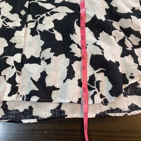 J.Jill Floral Linen Button Down Shirt Long Sleeve‎ L Petite Church Office Summer - Picture 9 of 12